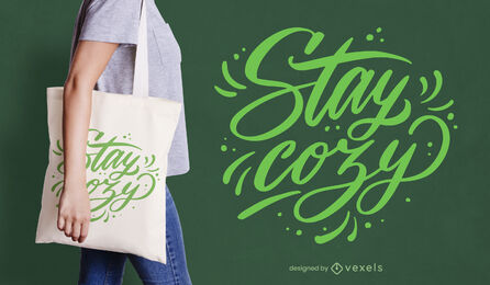 Winter gemütliches Zitat Schriftzug Tote Bag Design
