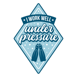 Emblema de cotação de água de mergulho sob pressão Desenho PNG
