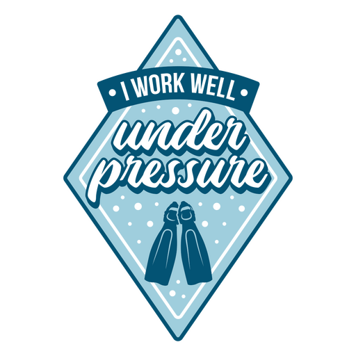 Under pressure scuba diving water quote badge PNG Design