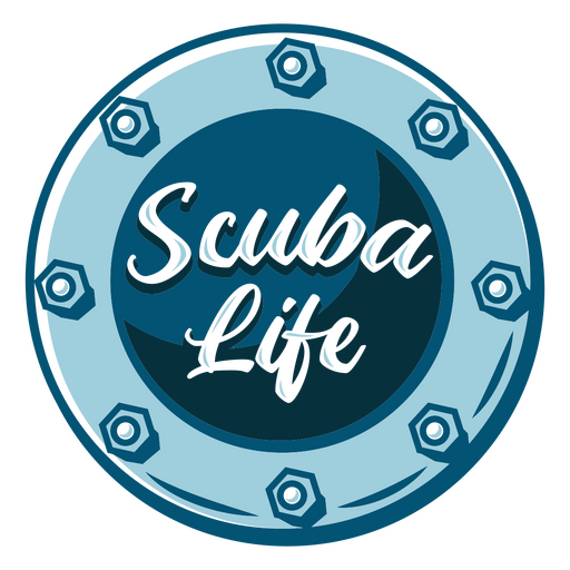 Scuba life diving water quote badge