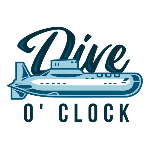 Dive o&#39;clock insignia de cita de buceo Diseño PNG