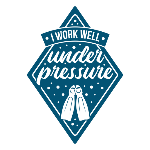 Under pressure scuba diving simple quote badge PNG Design