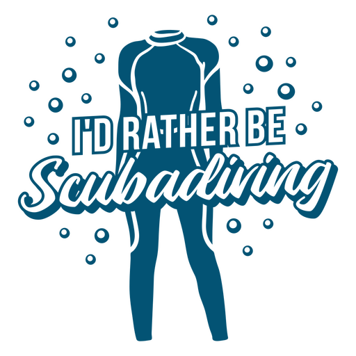 I'd rather be scubadiving dive simple quote badge