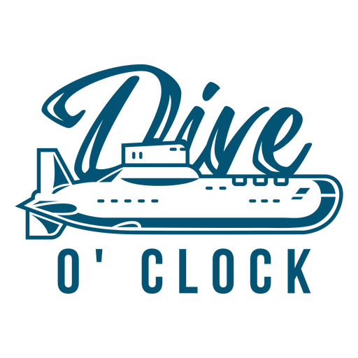 Dive o'clock water simple quote badge