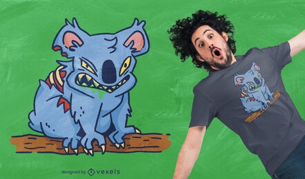 Zombie koala animal creepy t-shirt design