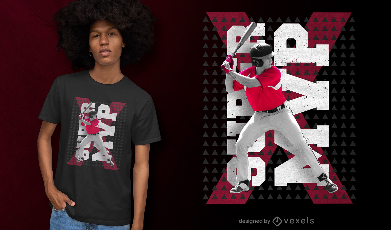 Diseño de camiseta psd de bateador de béisbol MVP