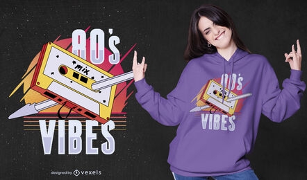 80s vibes casette t-shirt design