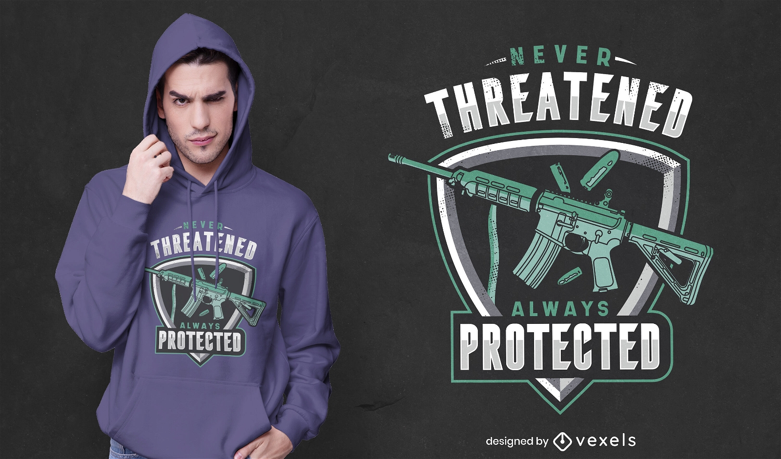 Never threatened gun t-shirt design
