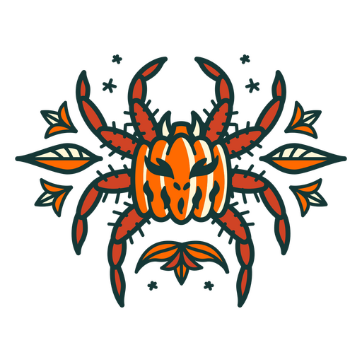 Tatuagem tradicional de aranha de abóbora Desenho PNG