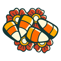 Maíz de caramelo floral de otoño Diseño PNG