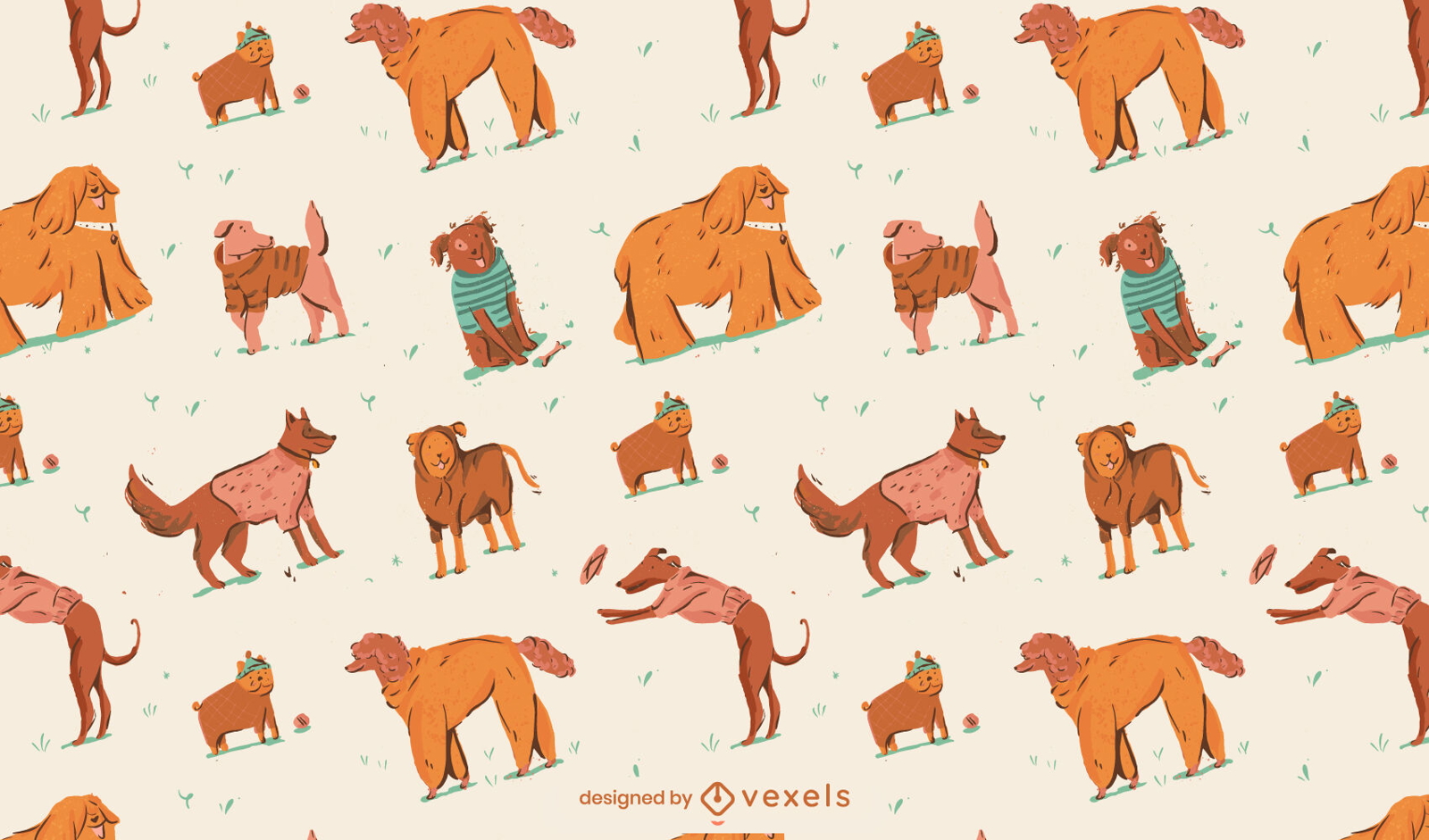 Cachorros com roupas design de padrão animal