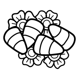 Estilo floral de tatuagem de milho doce Desenho PNG