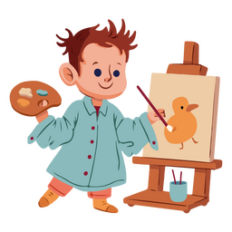 Creative paint kid character Transparent PNG