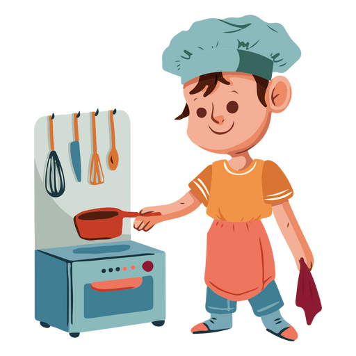 Personaje de niño cocinero creativo Diseño PNG