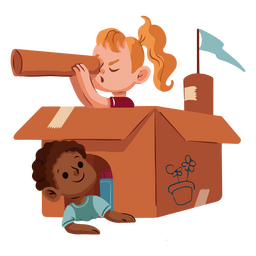 Creative play children characters PNG Design