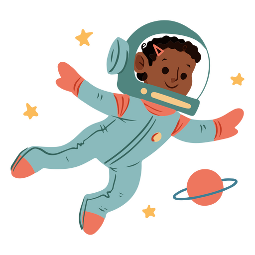 Personagem de criança astronauta criativo Desenho PNG