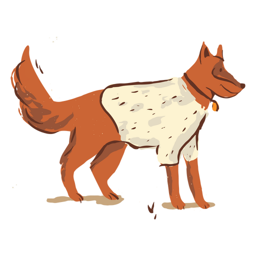 Cão fofo de roupas de inverno Desenho PNG