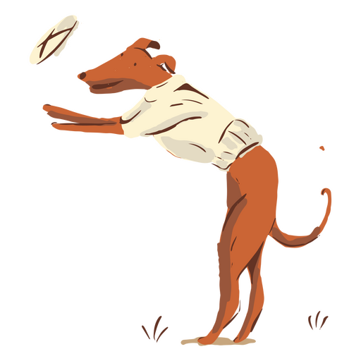 Cute winter frisbee dog PNG Design