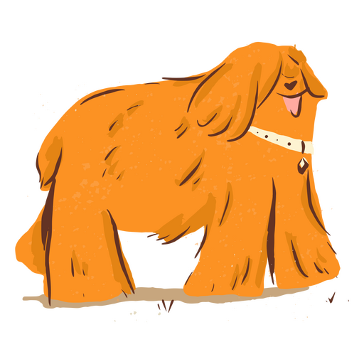 Cão de inverno bonito de cabelo comprido Desenho PNG