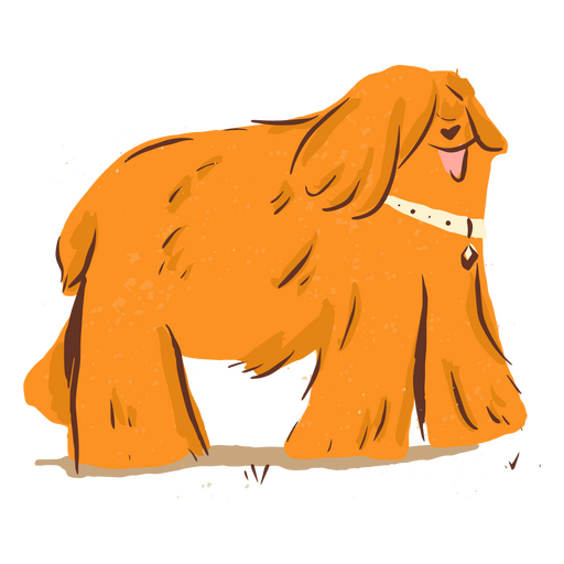 Cute long hair winter dog PNG Design