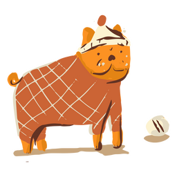 Perro lindo sombrero de invierno Diseño PNG