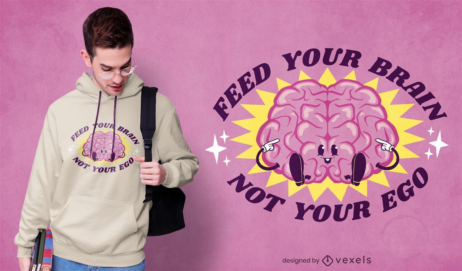 Füttere dein Gehirn-T-Shirt-Design
