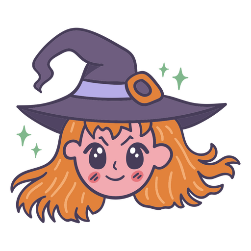 Bonito desenho de kawaii de chapéu de bruxa de Halloween Desenho PNG