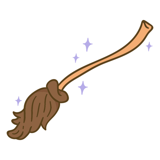  Cute Halloween witch broom cartoon PNG Design