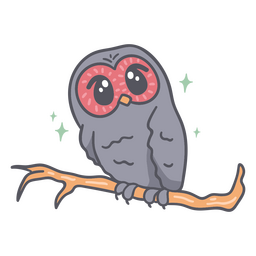 Desenhos animados bonitos do kawaii da coruja do Dia das Bruxas Desenho PNG