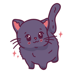Cute dibujos animados de kawaii gato de Halloween