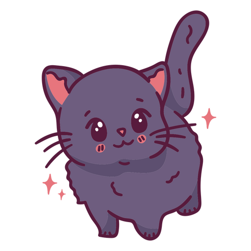 Cute Halloween cat kawaii cartoon PNG Design