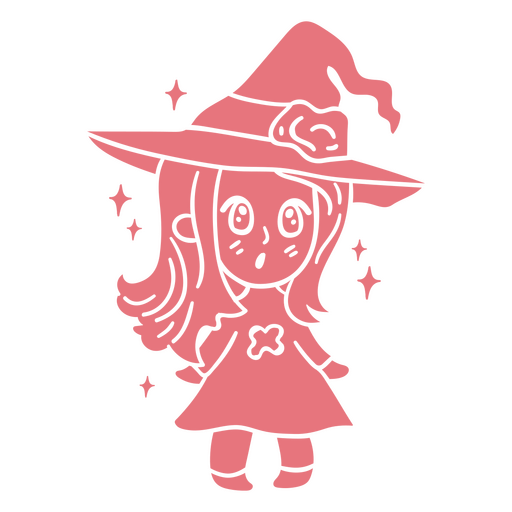 Desenho de Halloween simples de bruxa kawaii Desenho PNG