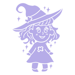 Dibujos animados de Halloween de bruja linda simple Diseño PNG