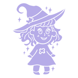 Simple cute witch Halloween cartoon PNG Design