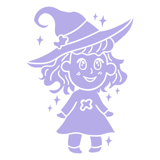 Simple cute witch Halloween cartoon PNG Design