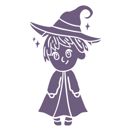 Halloween witch kawaii simple magic cartoon PNG Design