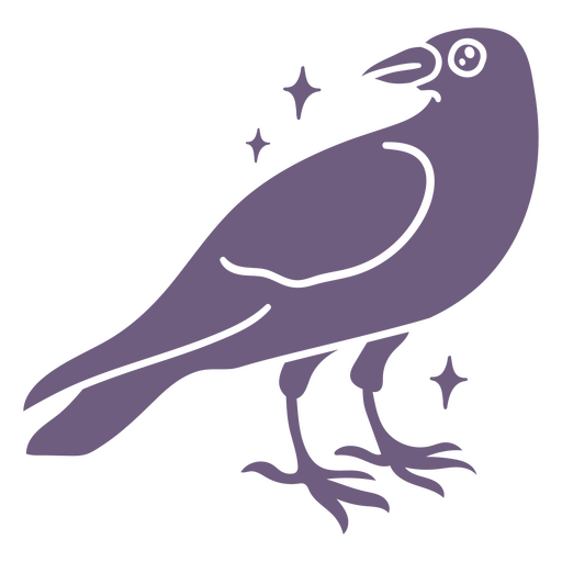 Desenhos animados mágicos simples do kawaii do corvo de Halloween