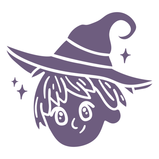 Halloween magic witch kawaii simple cartoon PNG Design