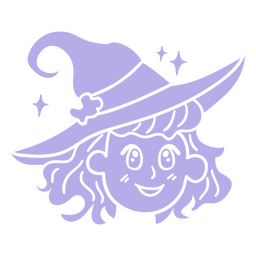 Witch cute Halloween simple cartoon PNG Design
