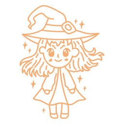 Halloween simple magic witch cartoon drawing PNG Design