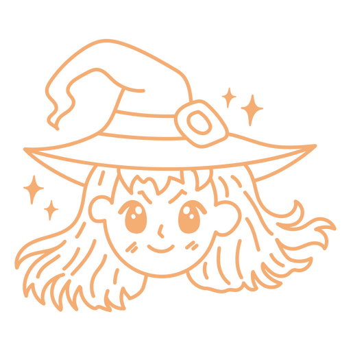 Halloween simple witch cartoon drawing PNG Design