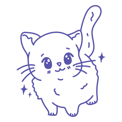 Desenho de desenho de gato simples de Halloween Desenho PNG