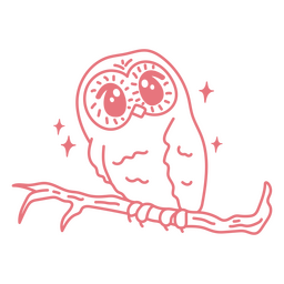 Einfache Eulenkarikaturzeichnung Halloweens PNG-Design