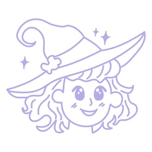 Desenho de desenho animado mágico de bruxa simples de Halloween