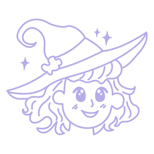 Design PNG E SVG De Desenho De Desenho De Bruxa Simples De Halloween Para  Camisetas