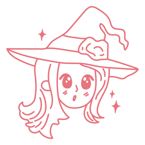 Simple Halloween witch cartoon drawing PNG Design