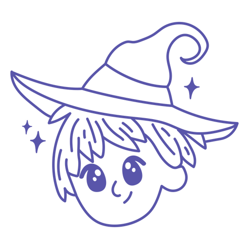 Desenho simples de bruxa mágica de Halloween