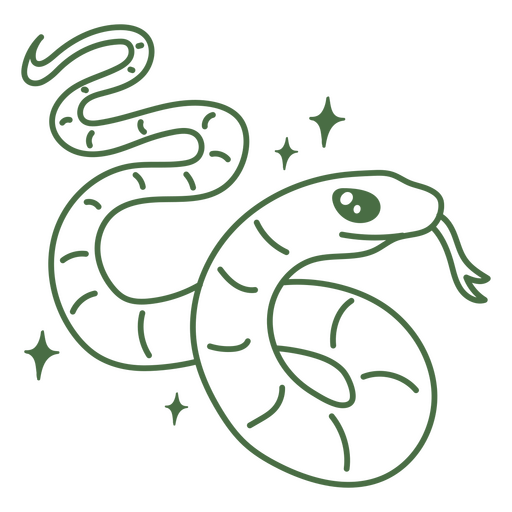 Simple Halloween magic snake cartoon drawing PNG Design