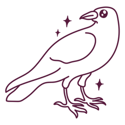 Desenho simples de corvo fofo de Halloween