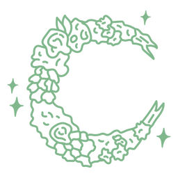 Arreglo floral luna de halloween Diseño PNG